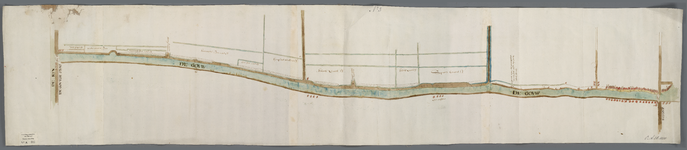 A-0311 [Kaart van de Gouwe met trekweg en erlangs liggende percelen van Boskoop tot de Rijn], 1653